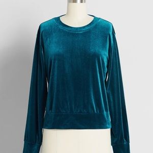 NWT ModCloth blue velour tracksuit 2X